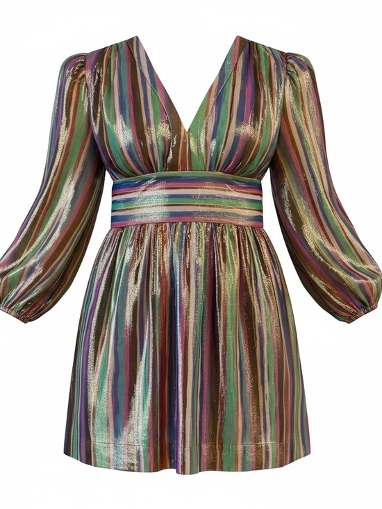 Emily Mccarthy Dresses & Skirts - Emily McCarthy Metallic Long-sleeve Mini Dress NWT